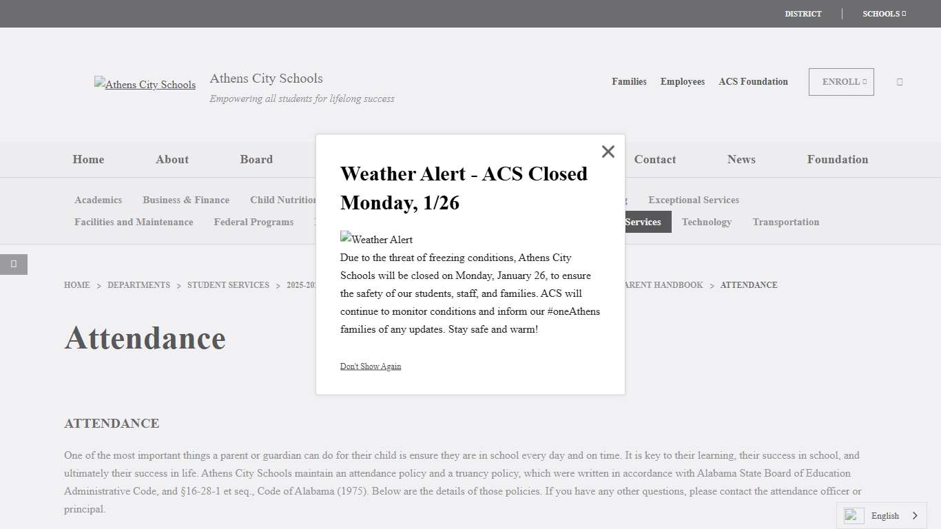 Attendance - Athens City Schools